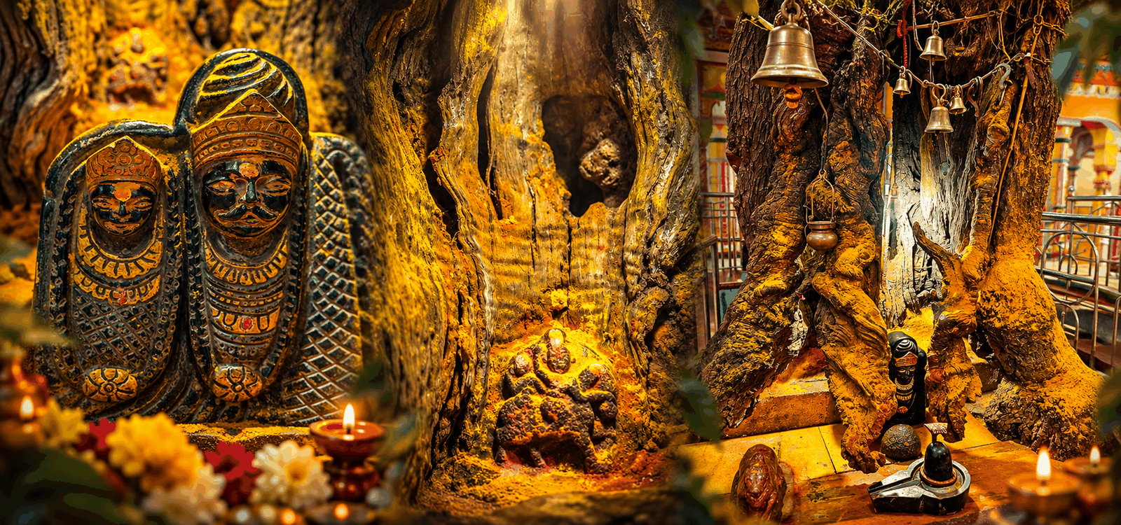 पवित्र बोरीच्या झाडातील श्री खंडेराय व म्हाळसादेवी पाषाण मूर्ती दर्शन
